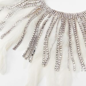 Zara Rhinestonne Feather Necklace